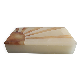 vintage Italian stone alabaster box Scaglione