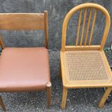 Set of 6 mismatched vintage chairs
