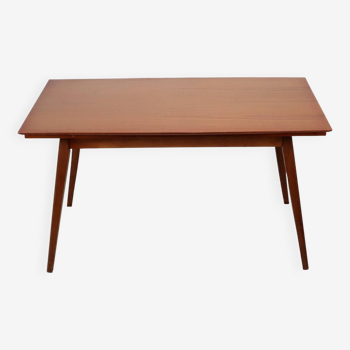 Mid Century Dining Table Teak Veneer Extendable 60s Scandinavian Design 240cm