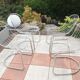 Set of four chrome metal wired chairs by Gastone Rinaldi / vintage 70s