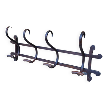 Wall coat rack / 4 hooks in the style of Thonet