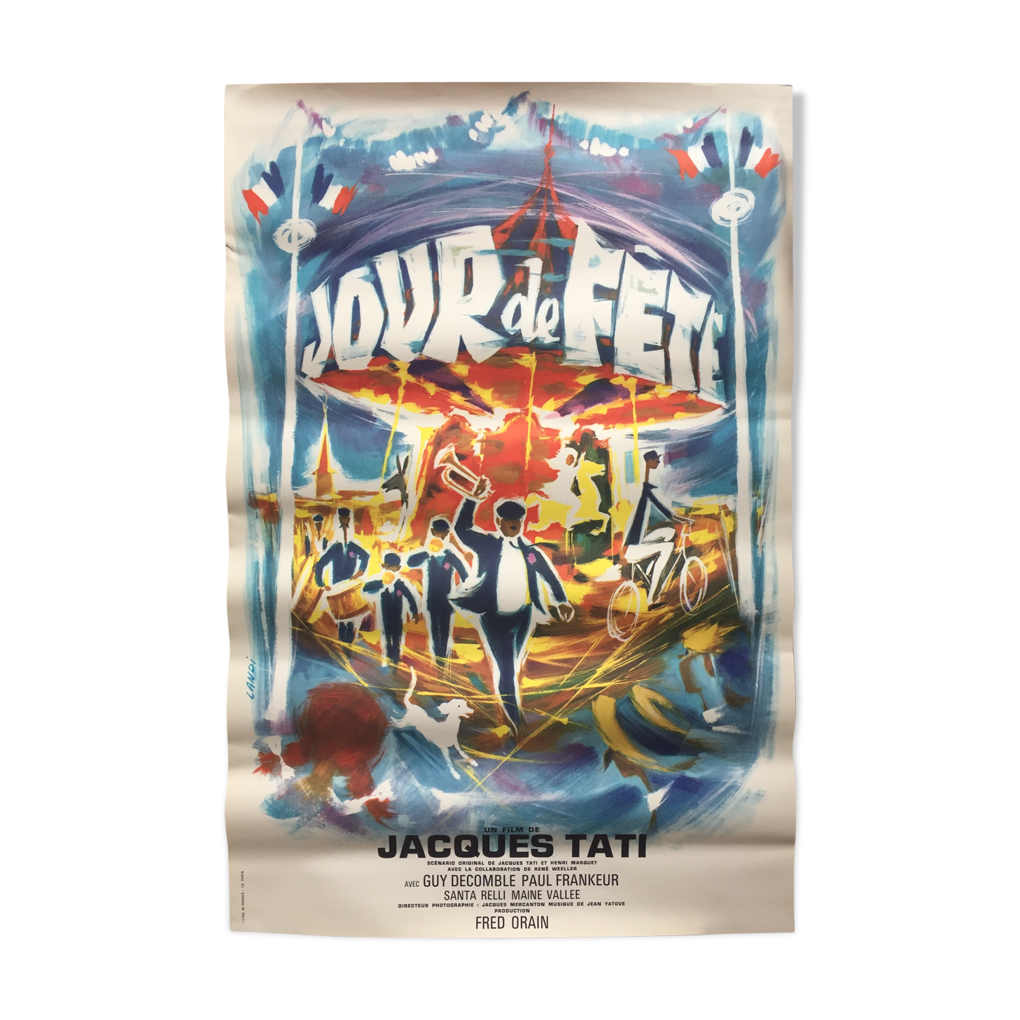 Cinema poster "Day of Fete" Jacques Tati 40x60cm 1964