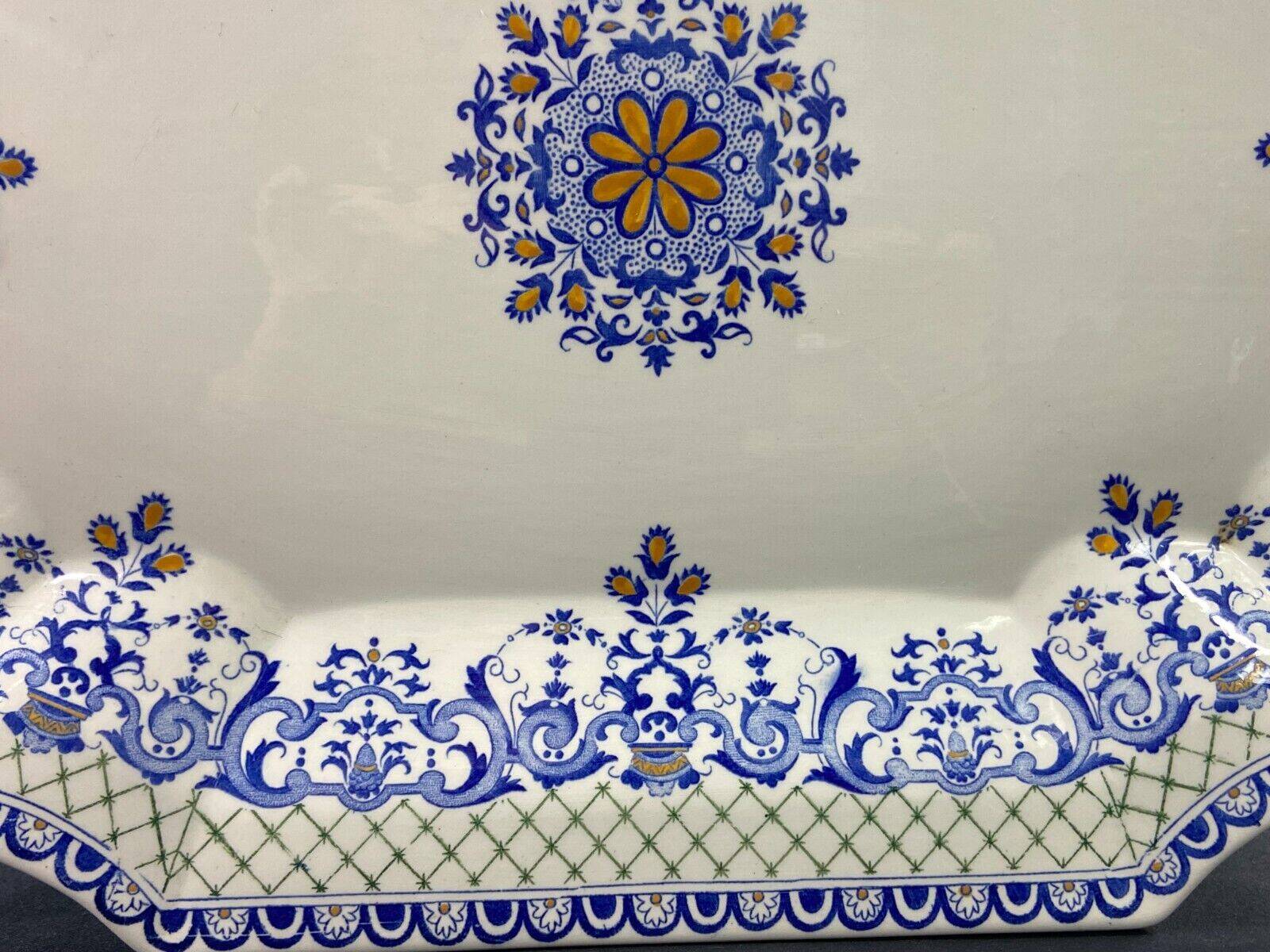 Very large Gien earthenware dish, Rouen decor