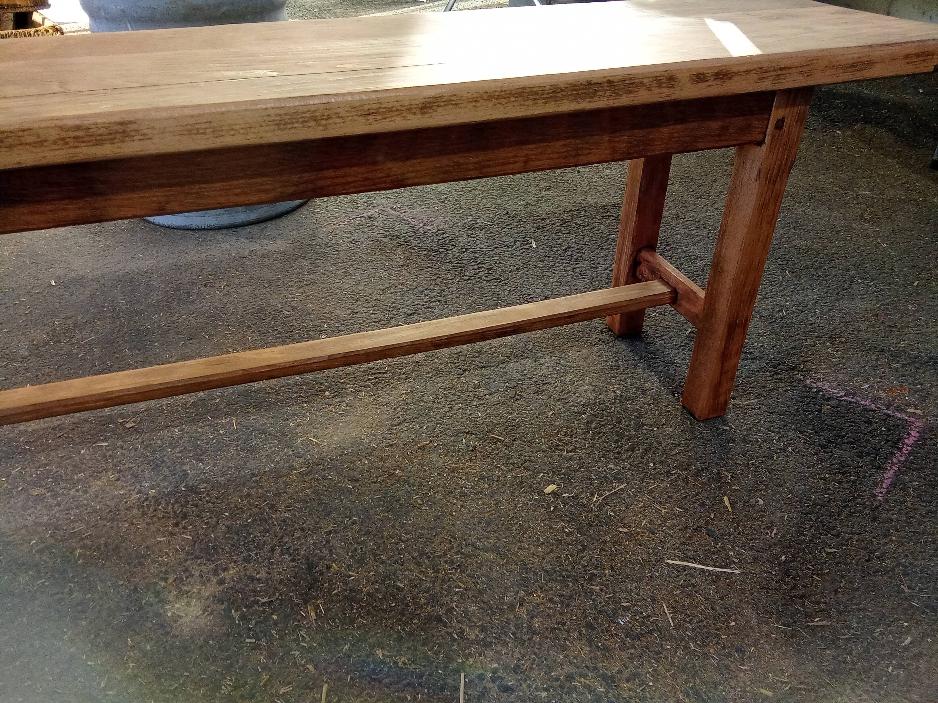 Old rustic oak bench