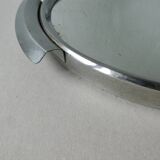 Art Deco service tray, mirror and chrome, 33 cm