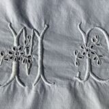 Tablecloth monogram MD square English embroidery
