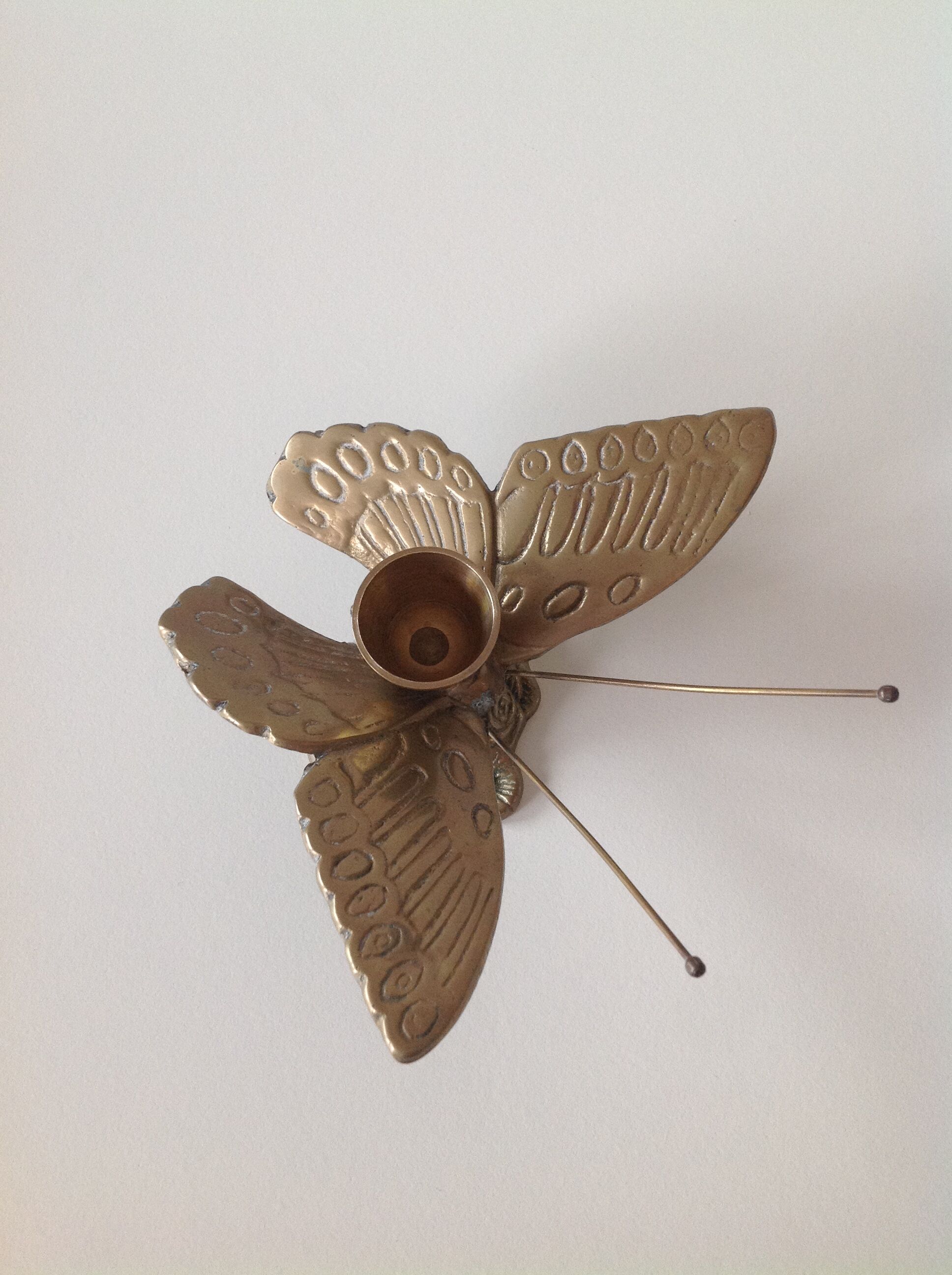 Brass butterfly candlestick