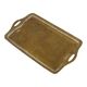 Vintage Oriental Brass Tray with Floral Decoration, 50 cm