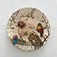 Antique polychrome ironstone plate with bird motif "Aquatic" SF&co