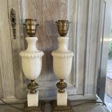 Pair of marble and brass lamp legs