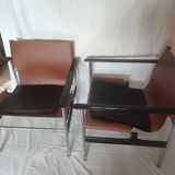 Pair of armchairs, model 657 Sling chair by Charles Pollock for Knoll