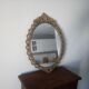 Old oval mirror 41x29 baroque style brass frame