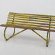 Banc vintage en bois et fer, années 1930