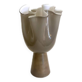 Lampe de table contemporaine en verre de style Murano beige laiteux