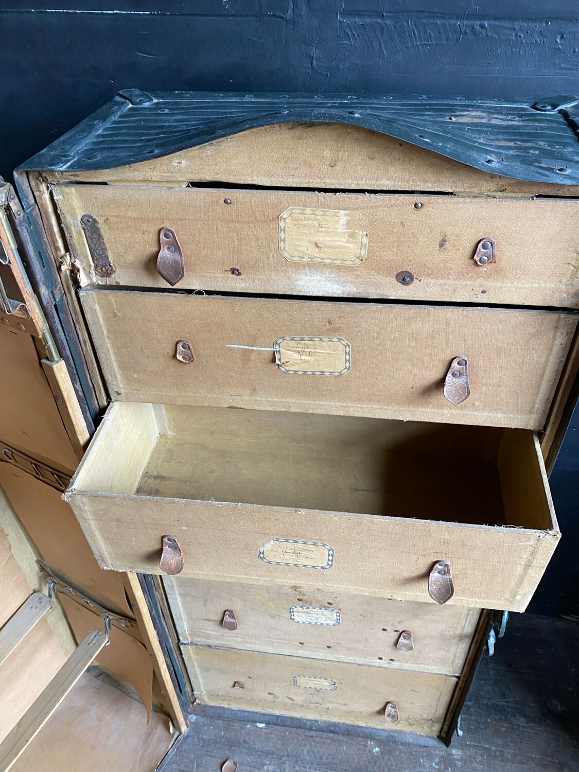 Grande malle belle époque de paquebot voyage