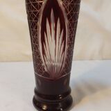 Antique small vase in ruby red Bohemian crystal - Height 21 cm