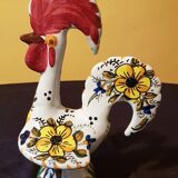 Ceramic rooster. Hand decor.