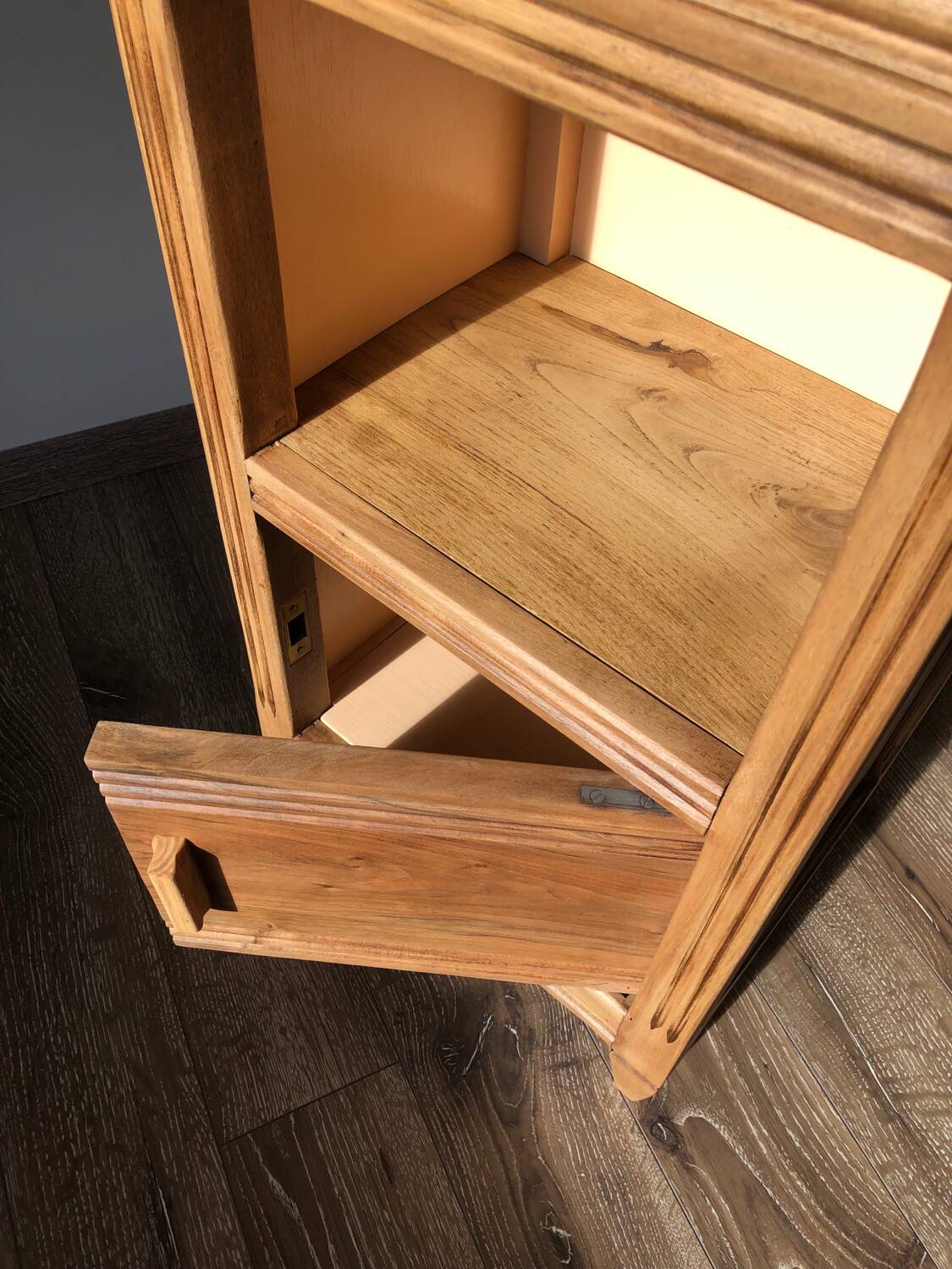 Renovated oak bedside table