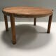Brutalist pine extendable round dining table by Rainer Daumiller for Hirtshals Savvaerk 1970s
