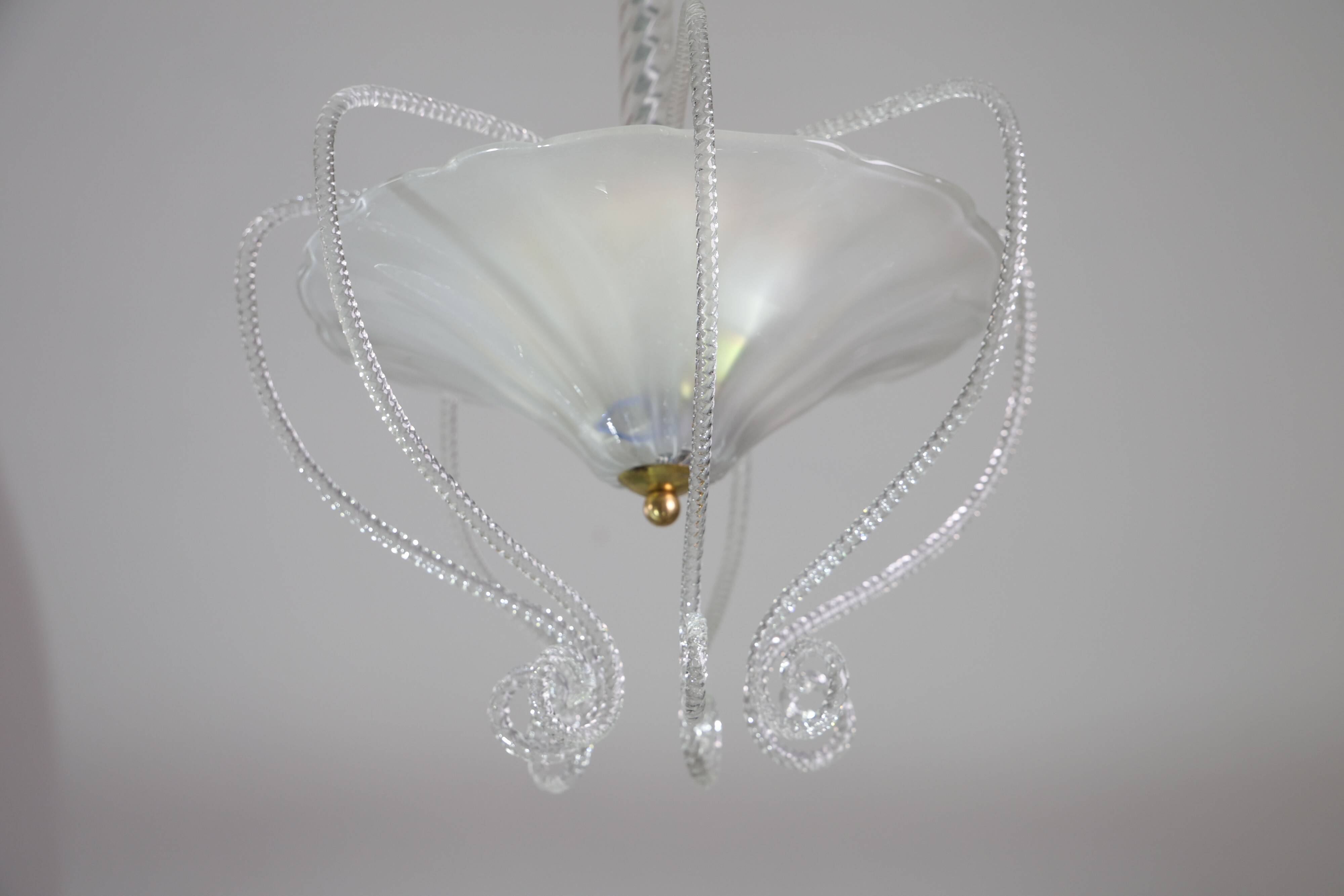 Art Decò Barovier e Toso "Fountain" Murano Glass Chandelier, 1950