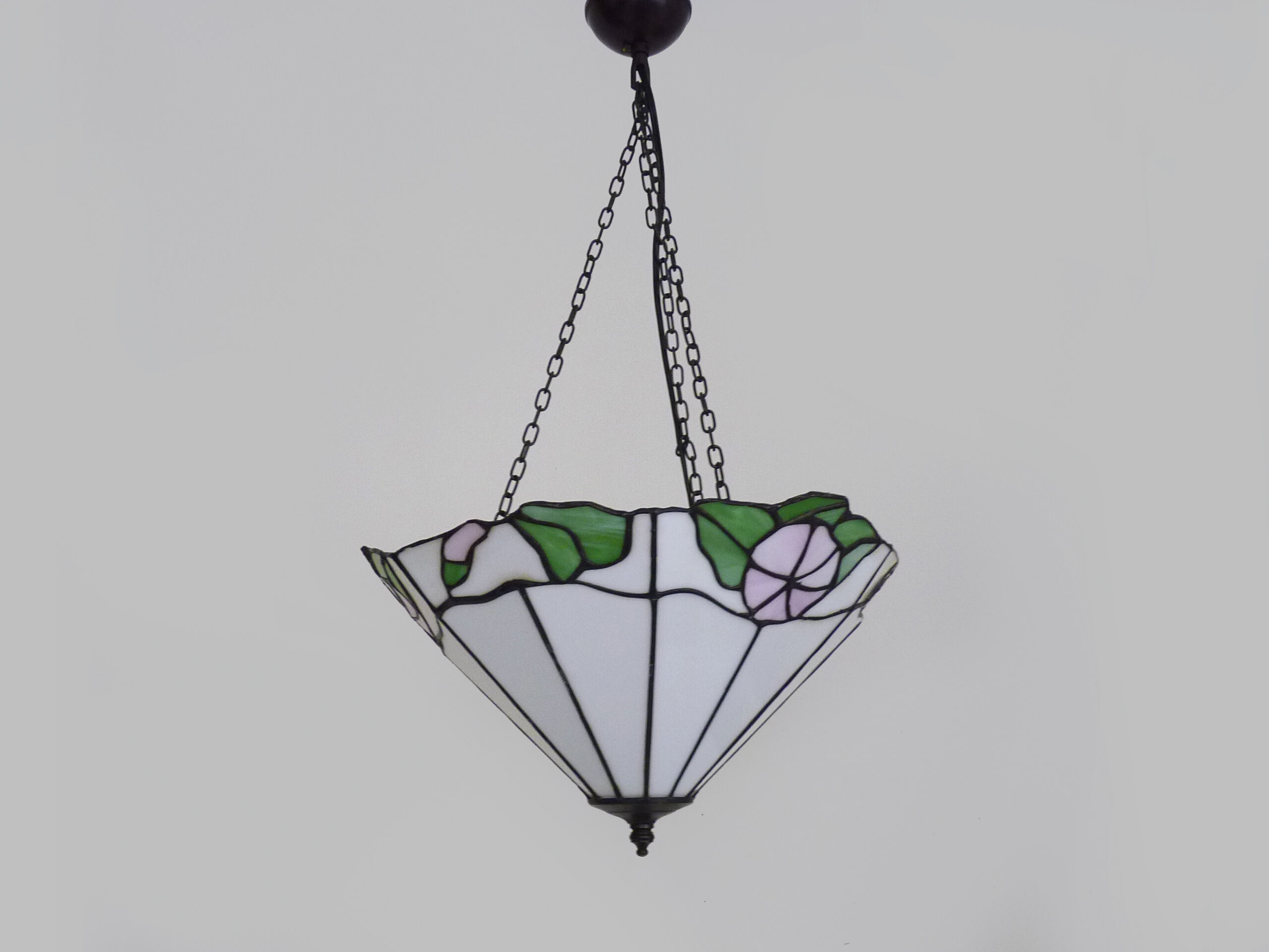 Tiffany washbasin pendant in glass paste with floral decoration