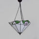 Tiffany washbasin pendant in glass paste with floral decoration