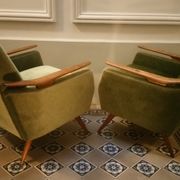 Lot of 2 armrests 50s/60s teak club chairs