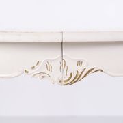 Antique round dining table with extension - Neo Rococo style - white painted with decorative details - 1920s