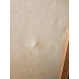 Peinture à l'huile encadrée d'une femme nue assise