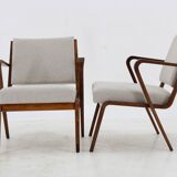 1960s Selman Selmanagic Pair of Restored Armchairs by VEB Deutsche Werkstätten Hellerau, Germany