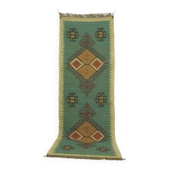 2.6x8 ft- handwoven kilim runner, bed side, indian traditional rug/carpet.