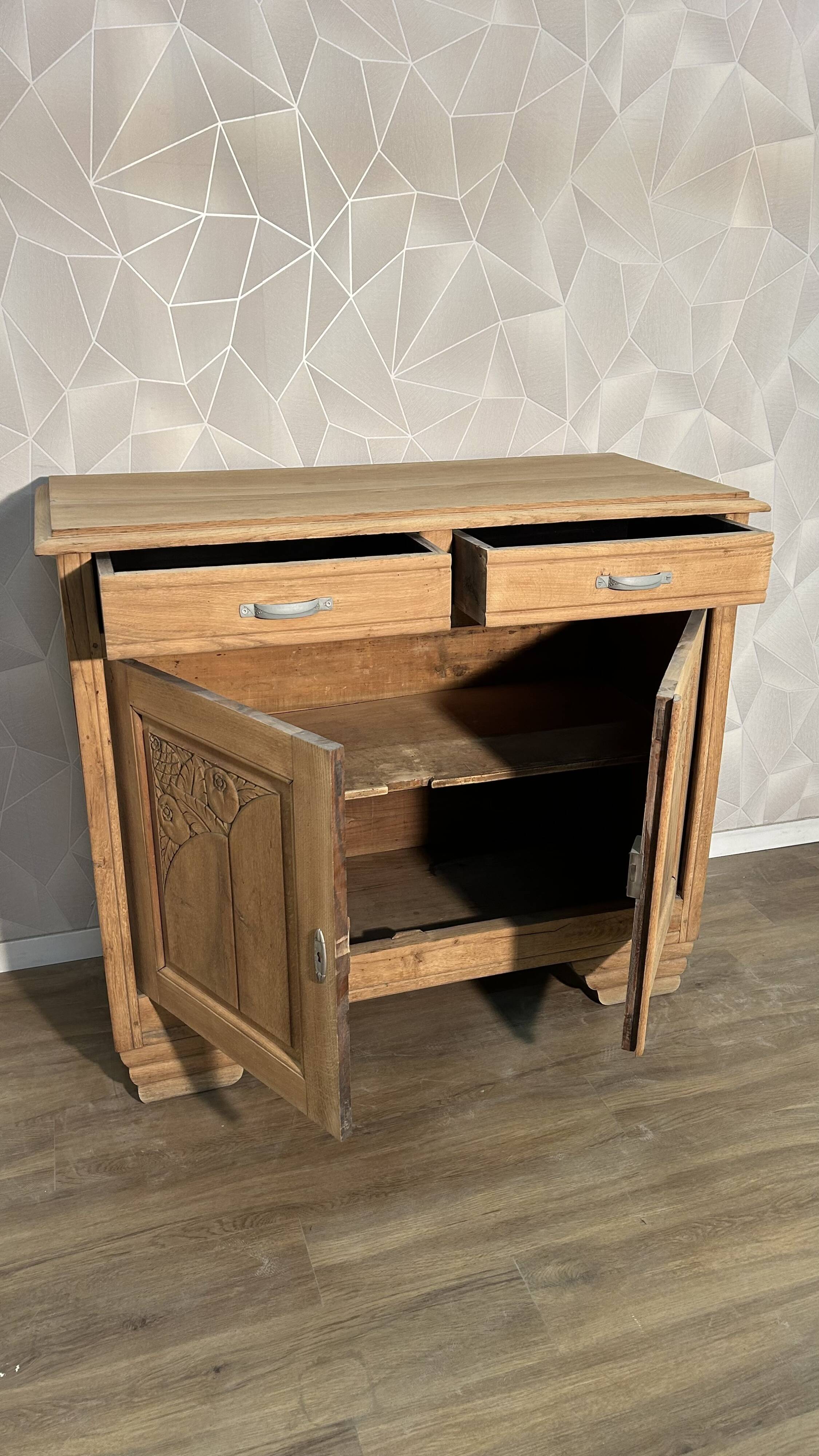 Art Deco sideboard in solid airbrushed oak