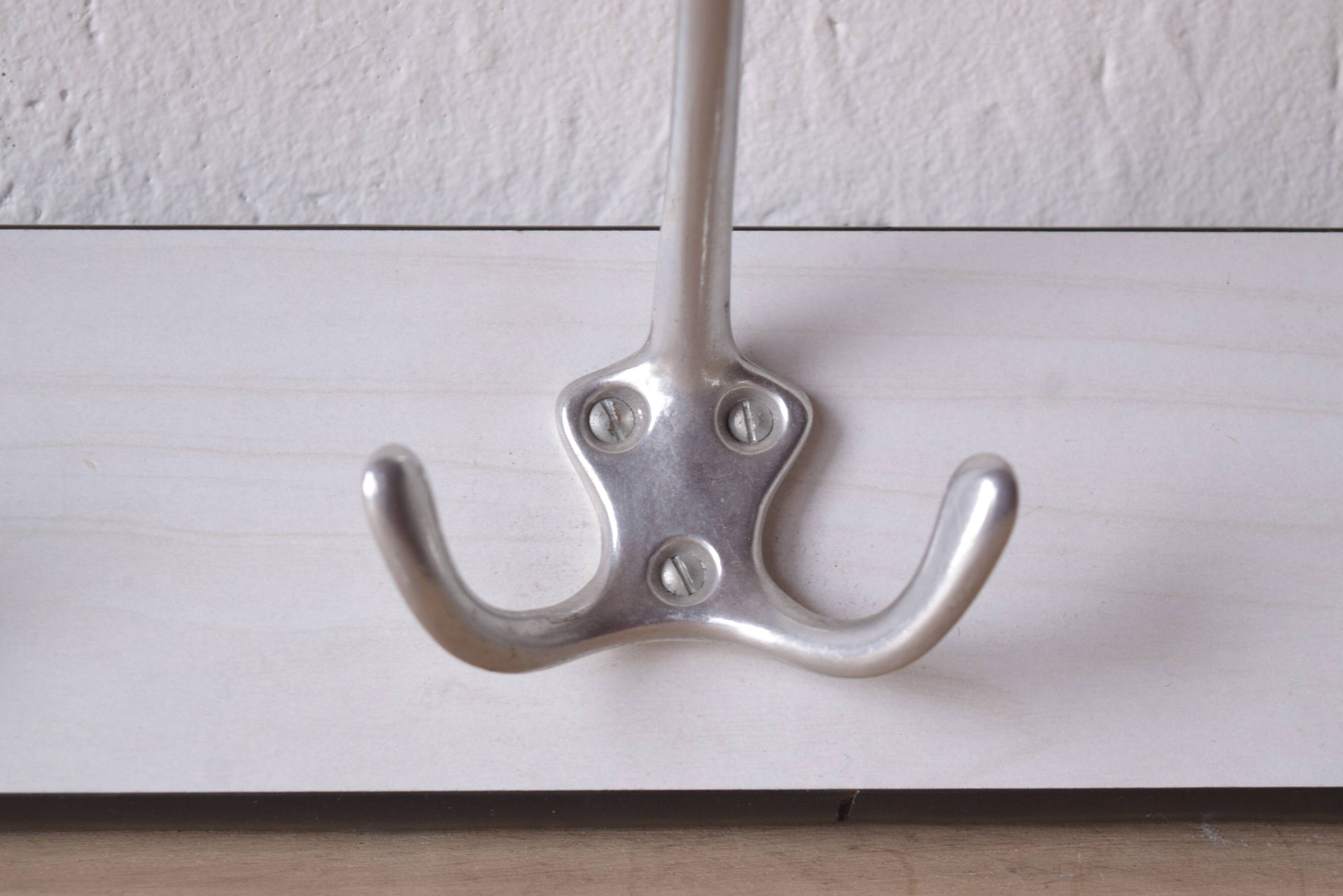 Vintage white Formica coat rack - triple hook