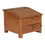 Brown desk table chest and drawer old teak original piece