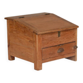 Brown desk table chest and drawer old teak original piece