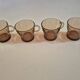 set of 4 vintage brown smoked glass cups with handles