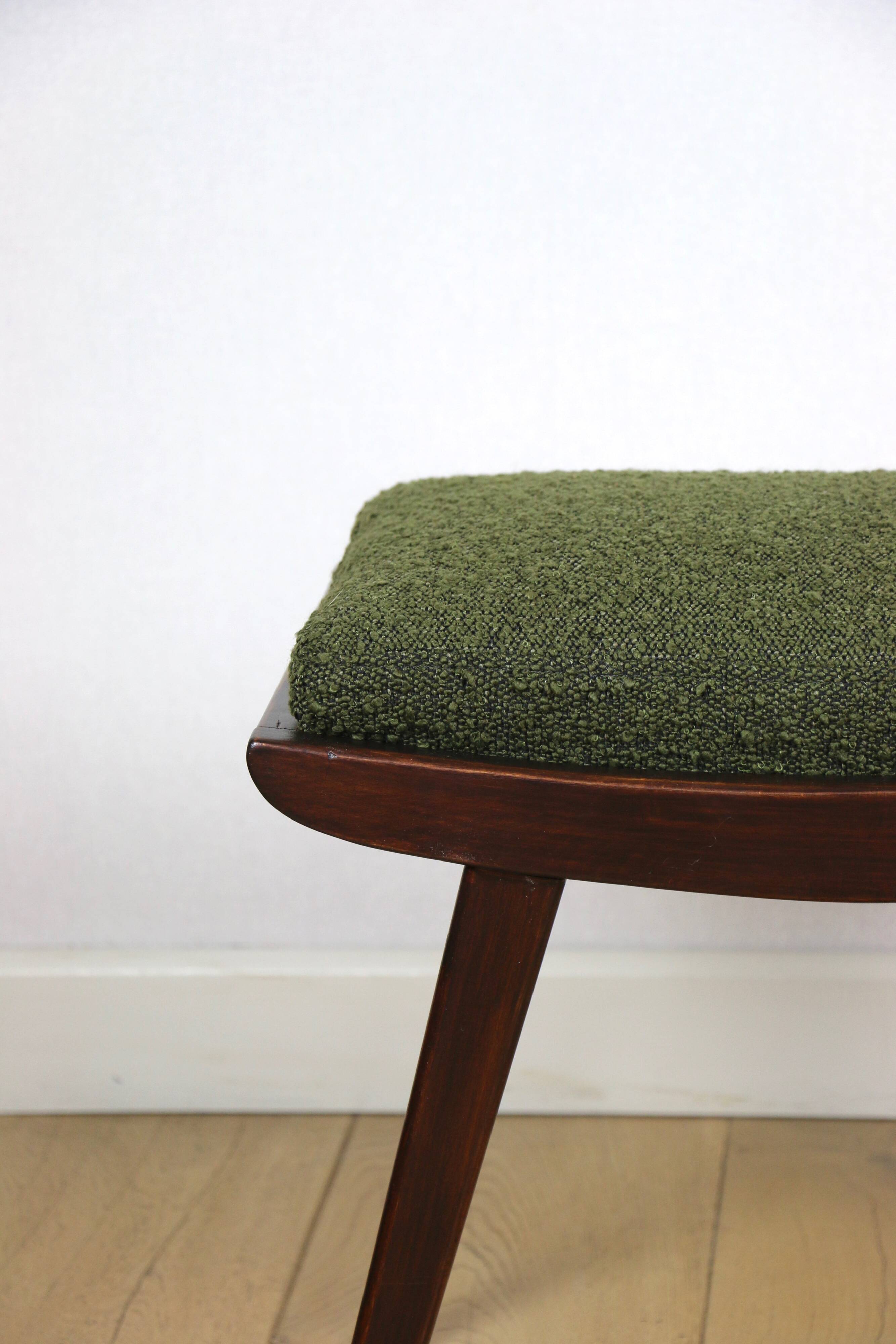 Green olive Art Deco stool seat - 1960s