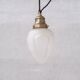 Pair of opaque glass and brass french opaline pendants