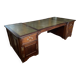 Immense oak solid wood staff desk in English style 248 x 114 cm