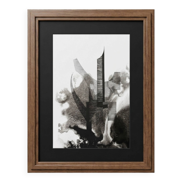 Œuvre originale sur papier signée Eugène Eechaut, 1973 - Encadrée