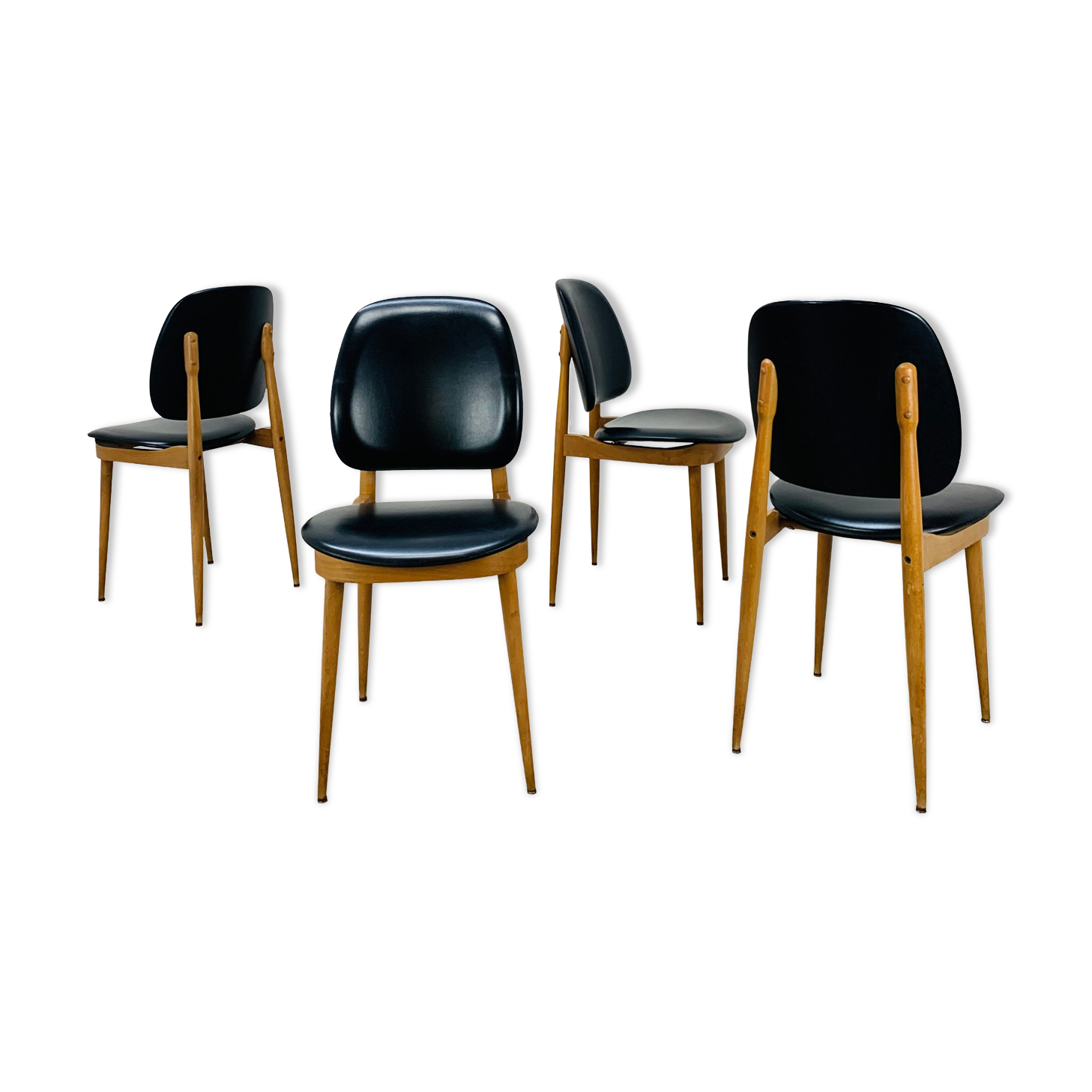4 Baumann Pegasus chairs, black, 60s