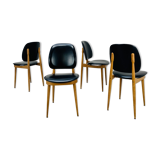 4 Baumann Pegasus chairs, black, 60s