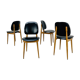 4 chaises Pégases Baumann, noires, années 60