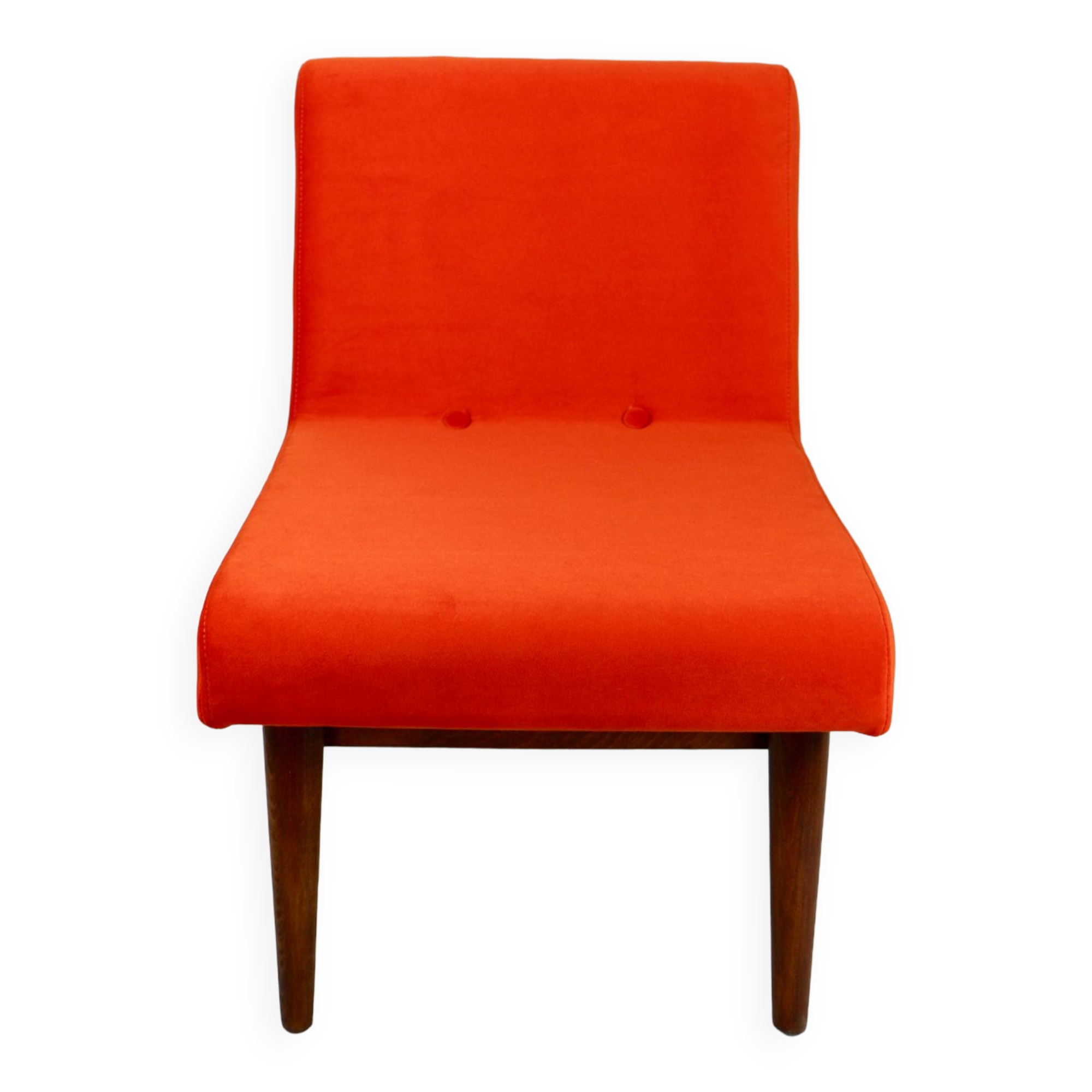 Chaise vintage en velours bleu orangé, années 1970