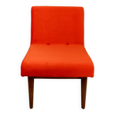 Chaise vintage en velours bleu orangé, années 1970