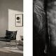Chaises longues en cuir noir patchwork suédoises modernes du milieu du siècle d'IKEA
