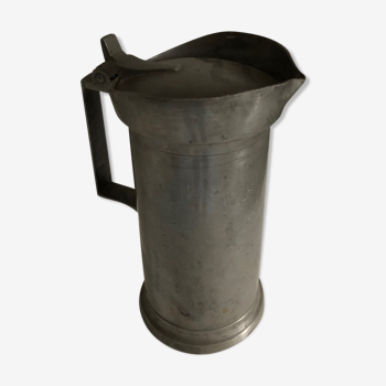 19th century tin pitcher