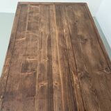 Walnut and pine drapery farmhouse table