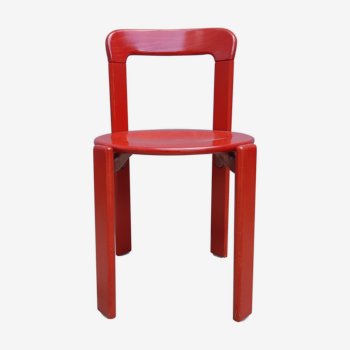 Ensemble de 10 chaises rouge en bois par Bruno Rey pour Kusch&Co