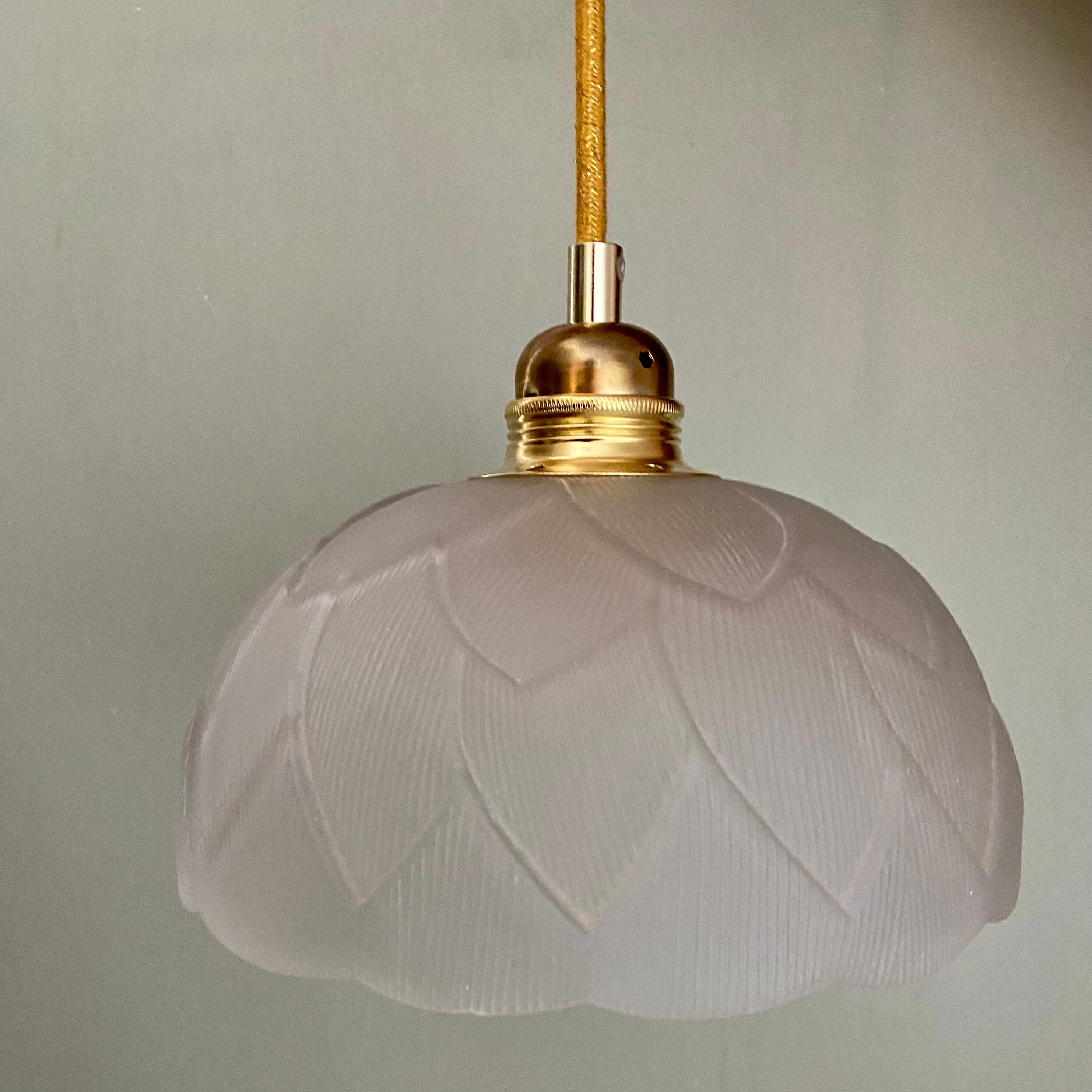 Vintage frosted glass lampshade pendant lamp
